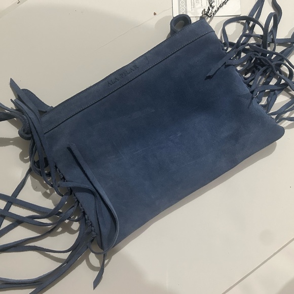 ALA PILAR BAG - BEAUTIFUL SUEDE BLUE - BRAND NEW - Picture 5 of 5